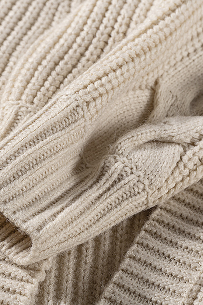 Open Front Cable Knit Long Cardigan for Women