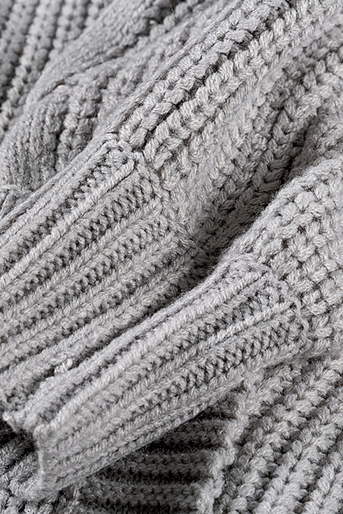 Open Front Cable Knit Long Cardigan for Women