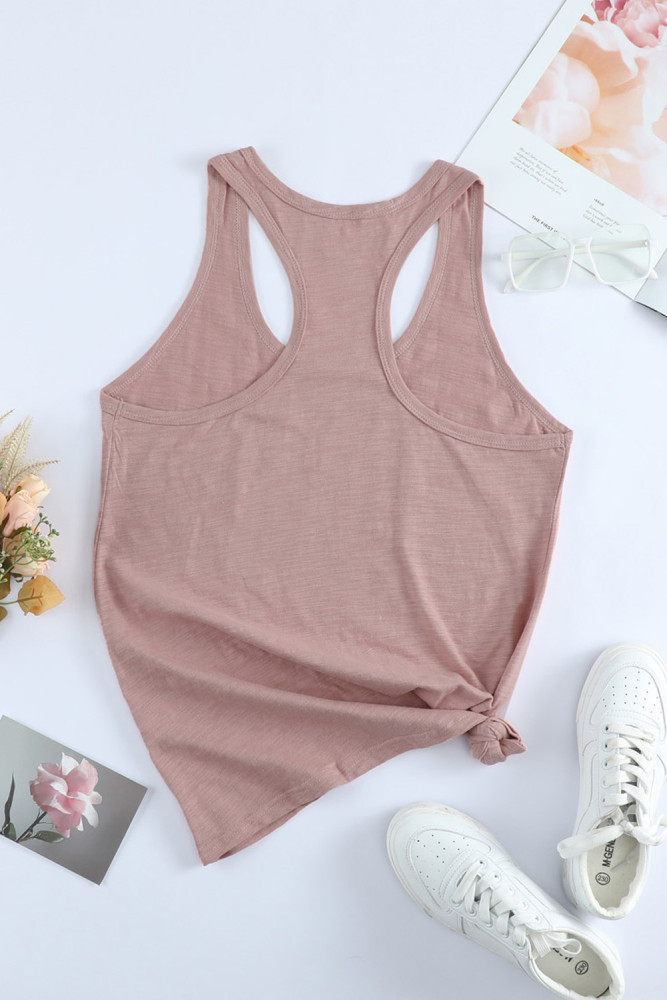 Scoop Neck Basic Solid Tank Top for Women
