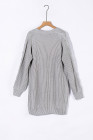 Open Front Cable Knit Long Cardigan for Women