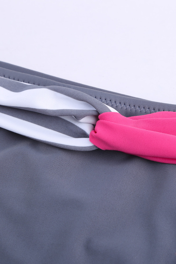 Halter Bandeau Striped Bikini Set for Women