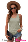 Scoop Neck Basic Solid Tank Top for Women