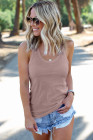 Scoop Neck Basic Solid Tank Top for Women