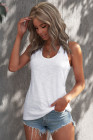 Scoop Neck Basic Solid Tank Top for Women