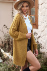 Open Front Cable Knit Long Cardigan for Women