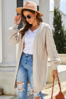 Open Front Cable Knit Long Cardigan for Women