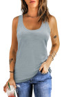 Scoop Neck Basic Solid Tank Top for Women