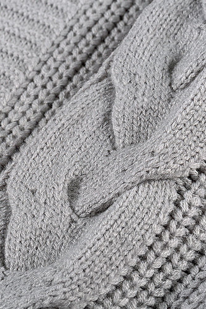 Open Front Cable Knit Long Cardigan for Women