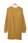 Open Front Cable Knit Long Cardigan for Women