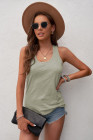 Scoop Neck Basic Solid Tank Top for Women