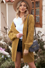 Open Front Cable Knit Long Cardigan for Women