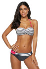 Halter Bandeau Striped Bikini Set for Women