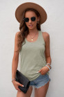 Scoop Neck Basic Solid Tank Top for Women