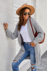 Open Front Cable Knit Long Cardigan for Women