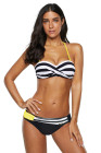 Halter Bandeau Striped Bikini Set for Women