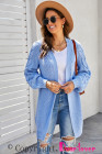 Open Front Cable Knit Long Cardigan for Women
