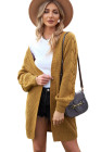Open Front Cable Knit Long Cardigan for Women