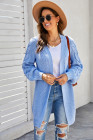 Open Front Cable Knit Long Cardigan for Women