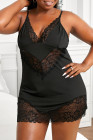 Black Plus Size Lace Babydoll Lingerie