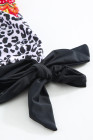 Floral Leopard Print Strapless Tankini Set