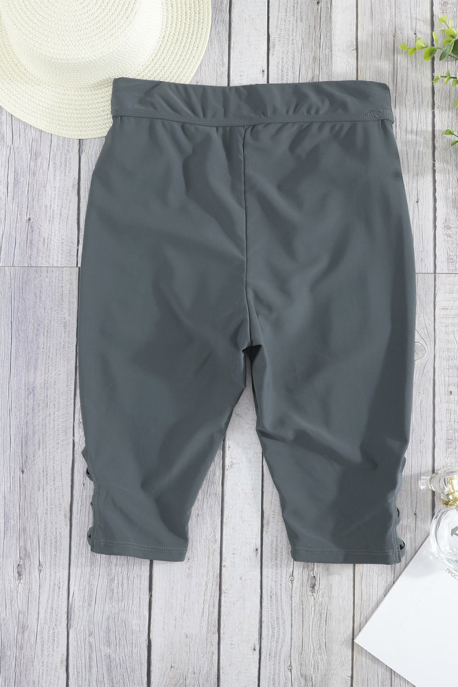 Womens Capri Surf Leggings Swim Bottom Pants with Tie
