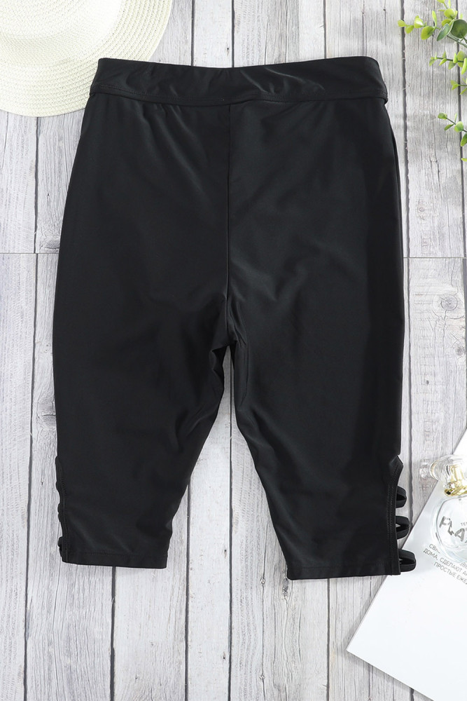 Womens Capri Surf Leggings Swim Bottom Pants with Tie