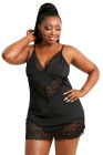 Black Plus Size Lace Babydoll Lingerie
