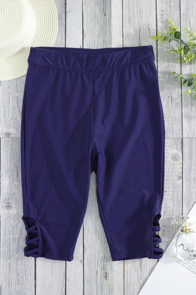 Womens Capri Surf Leggings Swim Bottom Pants with Tie