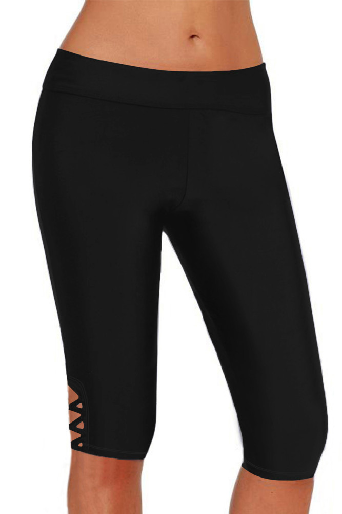 Womens Capri Surf Leggings Swim Bottom Pants with Tie