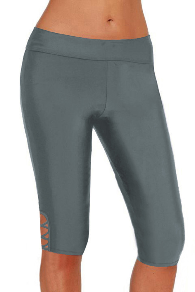 Womens Capri Surf Leggings Swim Bottom Pants with Tie