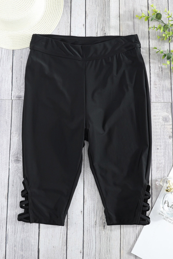 Womens Capri Surf Leggings Swim Bottom Pants with Tie