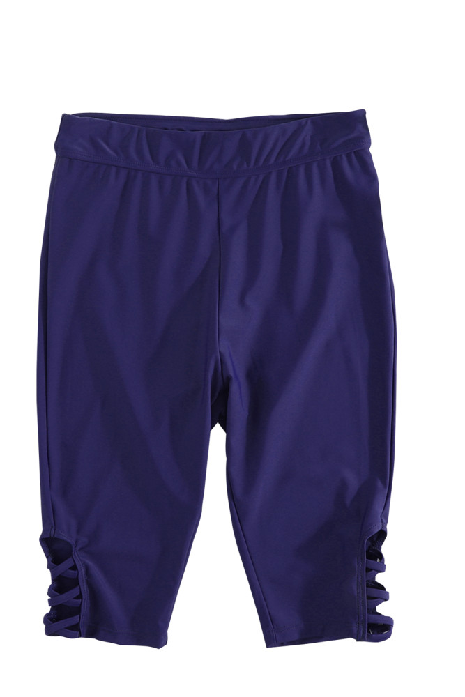 Womens Capri Surf Leggings Swim Bottom Pants with Tie