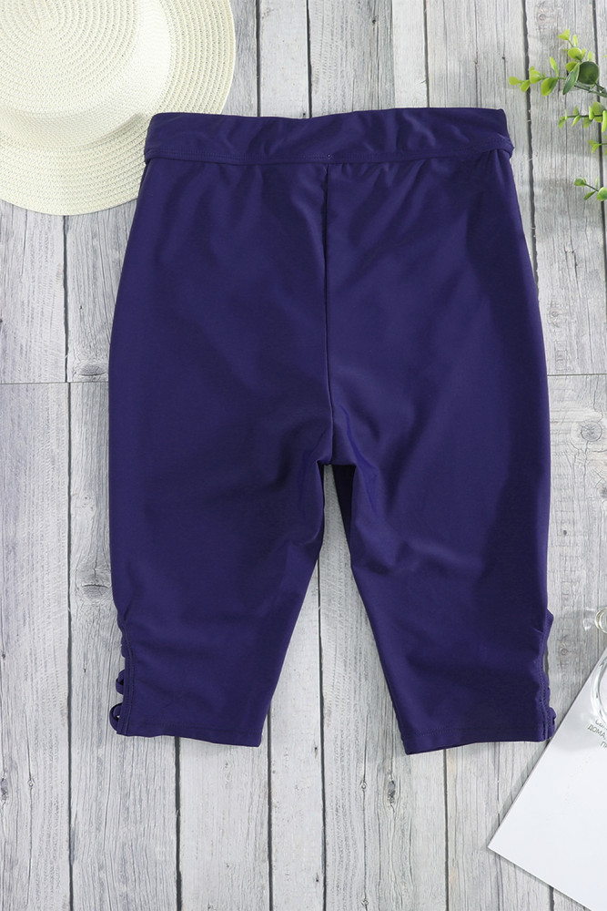 Womens Capri Surf Leggings Swim Bottom Pants with Tie