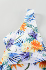 Floral Twist Front Backless One-piece Swimwear
