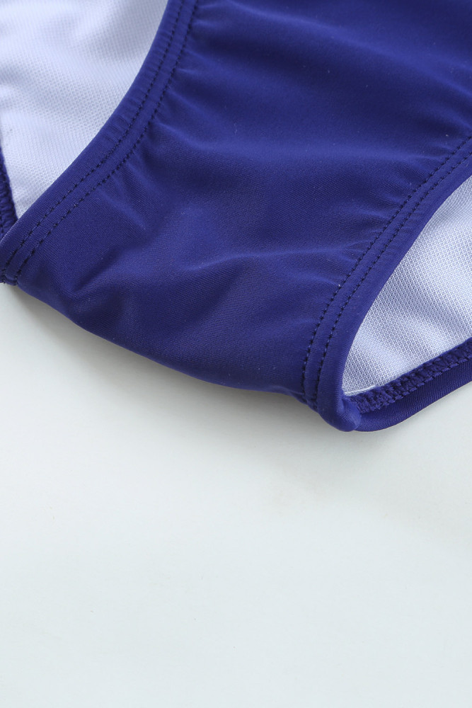 Floral Twist Front Backless One-piece Swimwear