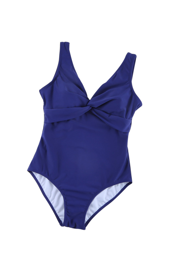 Floral Twist Front Backless One-piece Swimwear