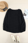 Solid Swiss Dot Puff Sleeve Top for Women