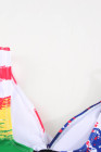 Tie-dye Flag Print Lace-up Back Bikini