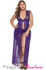 Plus Size Mesh Lingerie Long Gown