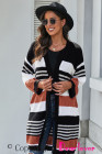 Oversized Striped Chenille Cardigan with Pocket