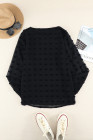 Solid Swiss Dot Puff Sleeve Top for Women