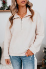 Silindashop  Solid Zipped Collar Sweatshirts