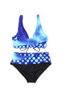 Tie-dye Flag Print Lace-up Back Bikini