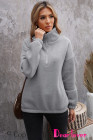 Silindashop  Solid Zipped Collar Sweatshirts