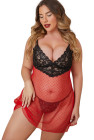 Plus Size Sheer Babydoll Lingerie Set