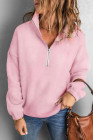 Silindashop  Solid Zipped Collar Sweatshirts
