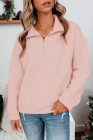Silindashop  Solid Zipped Collar Sweatshirts