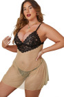 Plus Size Sheer Babydoll Lingerie Set