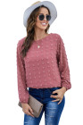 Solid Swiss Dot Puff Sleeve Top for Women
