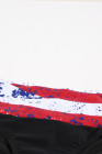 Tie-dye Flag Print Lace-up Back Bikini